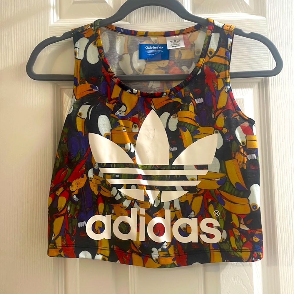 ADIDAS multicolor toucan crop tank top